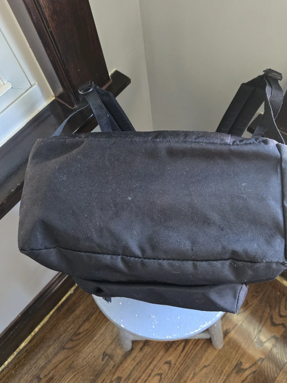 JanSport Black Backpack with Pathways Travels Patch - Men's Bag